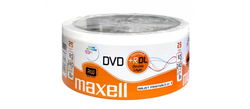 MAXELL DVD+R Double Layer, 8.5GB/240min, 8x speed, printable, Cake 25