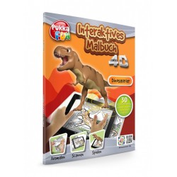 PUKKA FUN Βιβλίο ζωγραφικής 4D επαυξημένης πραγματικότητας, Dinosaurs