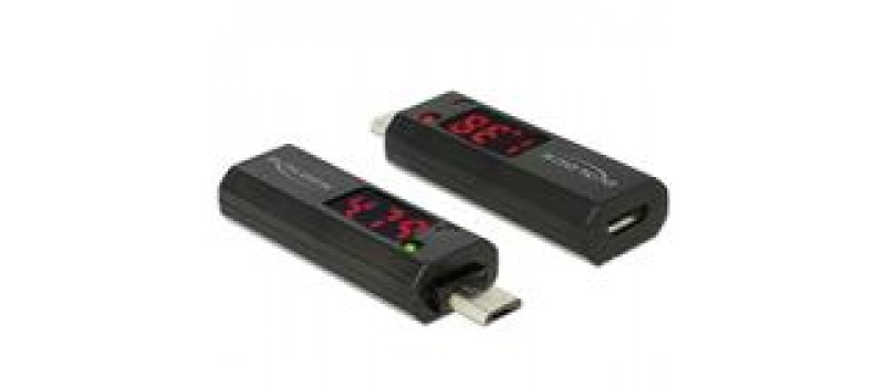 DELOCK Adapter USB 2.0 Micro με LED indicator για Voltage & Ampere