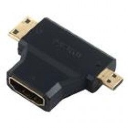 POWERTECH adapter HDMI 19pin (F) σε Mini HDMI (M) & Micro HDMI (M)