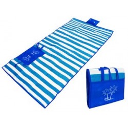 Ψάθα-τσάντα παραλίας AG366 με μαξιλάρι, αδιάβροχη, 175 x 90 cm, μπλε