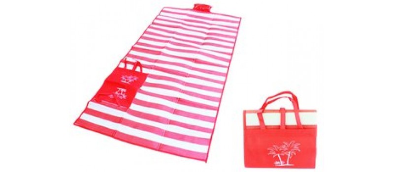 Ψάθα-τσάντα παραλίας AG366 με μαξιλάρι, αδιάβροχη, 175 x 90 cm, κόκκινο