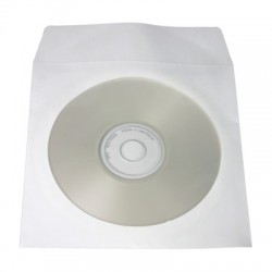 Λευκό χαρτινο φακελάκι για φύλαξη, μεταφορά και αποθήκευση, cd και dvd. Διαθέτει παράθυρο για ανάγνωση των περιεχομένων.