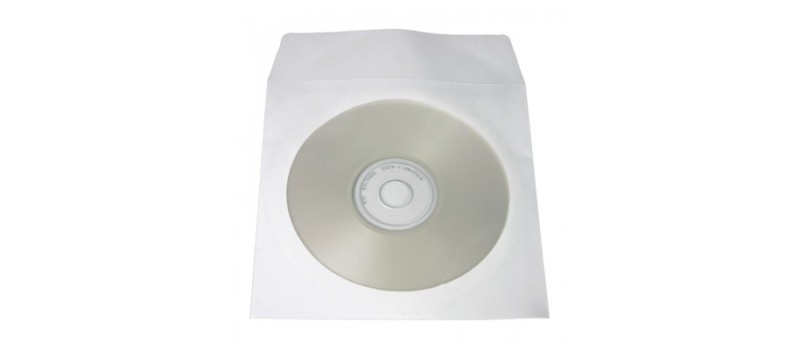 Λευκό χαρτινο φακελάκι για φύλαξη, μεταφορά και αποθήκευση, cd και dvd. Διαθέτει παράθυρο για ανάγνωση των περιεχομένων.