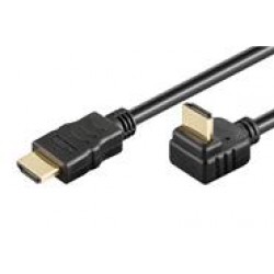 POWERTECH Καλώδιο HDMI (Μ) 19pin 1,4V, 90° down, 1.5m, μαύρο