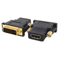 POWERTECH adapter από DVI I (24+5) M σε HDMI F, χρυσό
