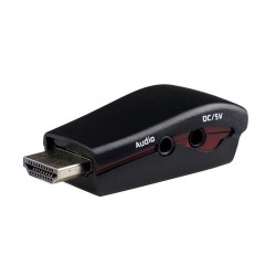 POWERTECH Μετατροπέας HDMI 19pin σε VGA CAB-H076, audio jack, USB power