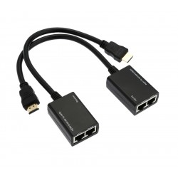 POWERTECH HDMI 19pin extender σε 2x UTP cat5e/6, HD, εώς 30m, Black
