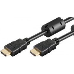 POWERTECH καλώδιο HDMI 1.4 CAB-H085, CCS, Gold Plug, 30AWG, μαύρο, 0.5m