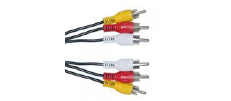 POWERTECH Καλώδιο 3x RCA Male σε 3x RCA Male (red, white, yellow), 3m