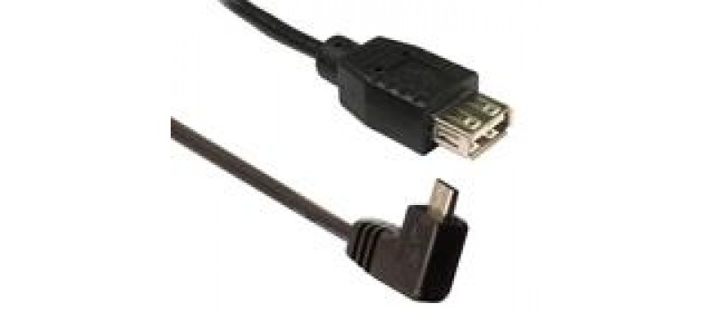 POWERTECH Καλώδιο USB 2.0 Micro σε USB Female, 90°,  1.5m