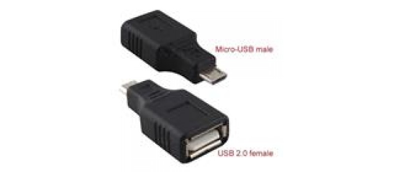 POWERTECH Adapter USB 2.0 Female σε USB Micro, Black