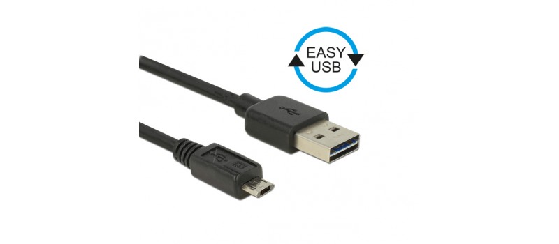POWERTECH Καλώδιο USB 2.0 (Μ )σε USB Micro (Μ), Dual Easy USB, 2m