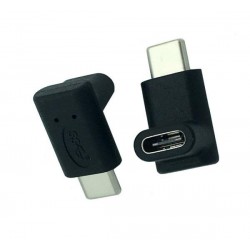 POWERTECH Adapter USB Type-C male σε USB Type-C female 90°, μαύρο