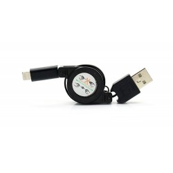 POWERTECH Καλώδιο USB σε 8-pin, πτυσσόμενο, 0.70m, μαύρο