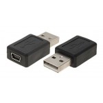 POWERTECH Αντάπτορας USB 2.0A (M) σε Mini USB (F), μαύρο