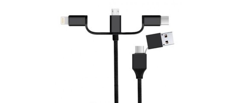 POWERTECH Καλώδιο USB 2.0 & Type-C σε USB Type-C/Micro/8pin CAB-U118, 1m