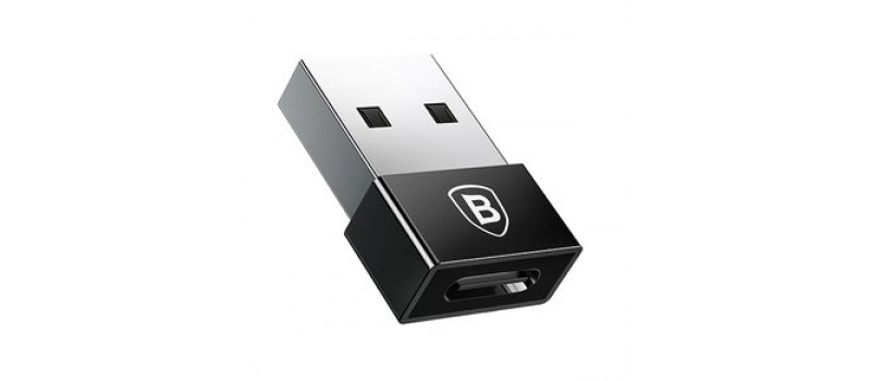 BASEUS αντάπτορας USB σε type-C θηλυκό CATJQ-A01, 2.4A, μαύρο