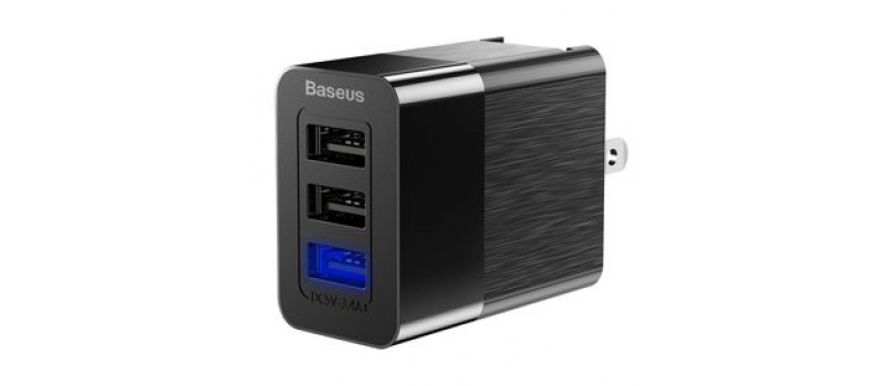 BASEUS φορτιστής τοίχου CCALL-GJ01, 3x USB, 3.4A, EU/UK/US, μαύρο