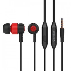 CELEBRAT Earphones CLB-V1-RD με μικρόφωνο, 10mm, 3.5mm, 1.2m, κόκκινο