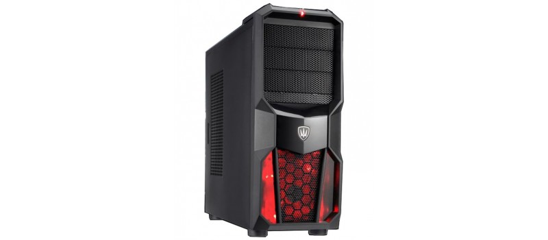 POWERTECH Gaming Case CP-626-RD, LED fan 120mm red, χωρίς PSU