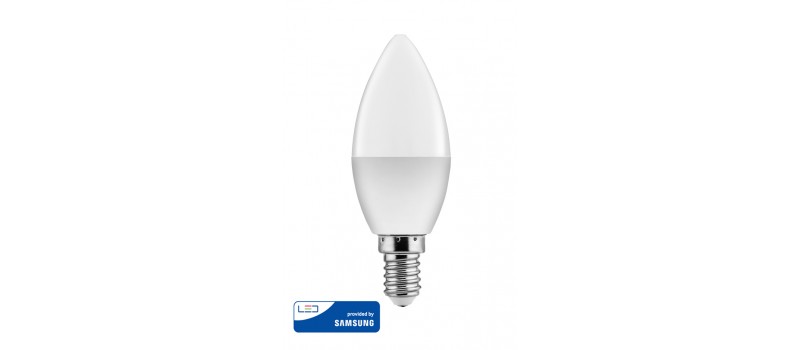 POWERTECH LED Λάμπα Candle 5W, Warm White 3000K, E14, Samsung LED, IC