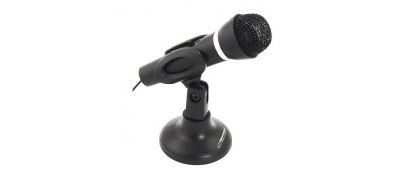 ESPERANZA Μικρόφωνο Sing EH180 με βάση & διακόπτη ON/OFF, 3.5mm, μαύρο