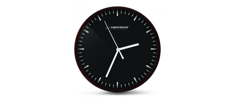 ESPERANZA ρολόι τοίχου Budapest EHC010K, 20cm, μαύρο