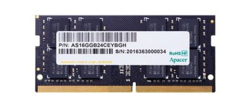 APACER Μνήμη DDR4 SODimm ES.04G2T.LFH, 4GB, 2400MHz, PC4-19200, CL17