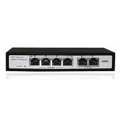 FOLKSAFE PoE Ethernet Switch FS-S1004EP-2E, 4 Ports 10/100Mbps