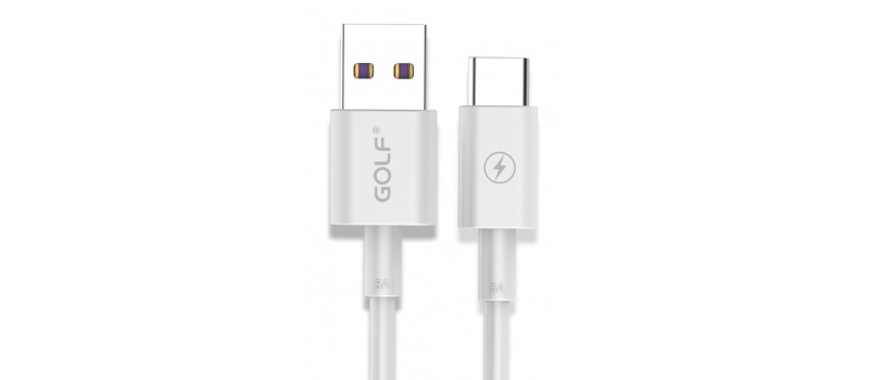 GOLF Καλώδιο USB 2.0 σε Type-C, Speed QC 5A, 1m, White