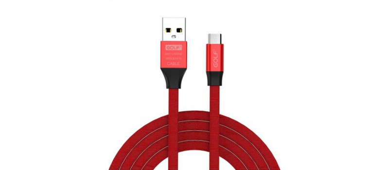GOLF Καλώδιο Wing USB 2.0 σε Micro, Fast Charging, Sync, 1m, κόκκινο