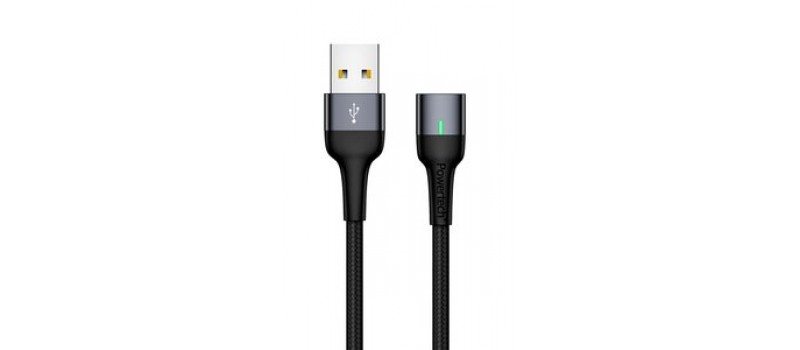 POWERTECH Καλώδιο USB 2.0 PT-757, μαγνητικό, 1m, μαύρο