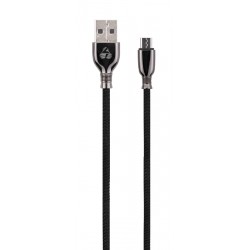 POWERTECH Καλώδιο USB σε Micro USB zamak PTR-0001, copper, 1m, μαύρο