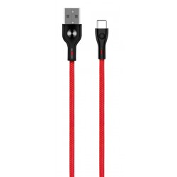 POWERTECH Καλώδιο USB σε Type-C eco pvc PTR-0009, copper, 1m, κόκκινο