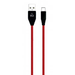 POWERTECH Καλώδιο USB σε Type-C alu PTR-0015, copper, 1m, κόκκινο
