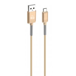 POWERTECH Καλώδιο USB σε Micro USB flex alu PTR-0016, copper, 1m, χρυσό