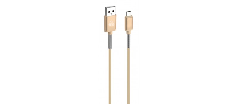 POWERTECH Καλώδιο USB σε Micro USB flex alu PTR-0016, copper, 1m, χρυσό