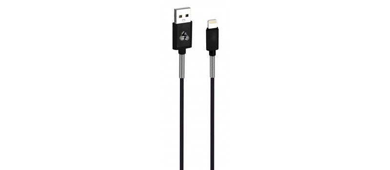 POWERTECH Καλώδιο USB σε Lightning flex alu PTR-0020, copper, 1m, μαύρο