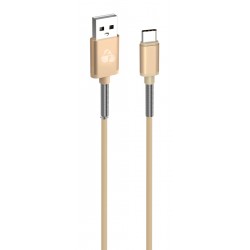 POWERTECH Καλώδιο USB σε Type-C flex alu PTR-0022, copper, 1m, χρυσό