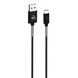 POWERTECH Καλώδιο USB σε Type-C flex alu PTR-0023, copper, 1m, μαύρο