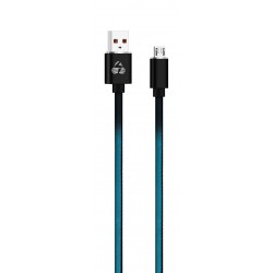 POWERTECH Καλώδιο USB σε Micro USB leather PTR-0028, 1m, μαύρο/μπλε
