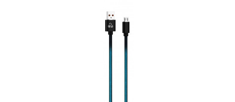 POWERTECH Καλώδιο USB σε Micro USB leather PTR-0028, 1m, μαύρο/μπλε