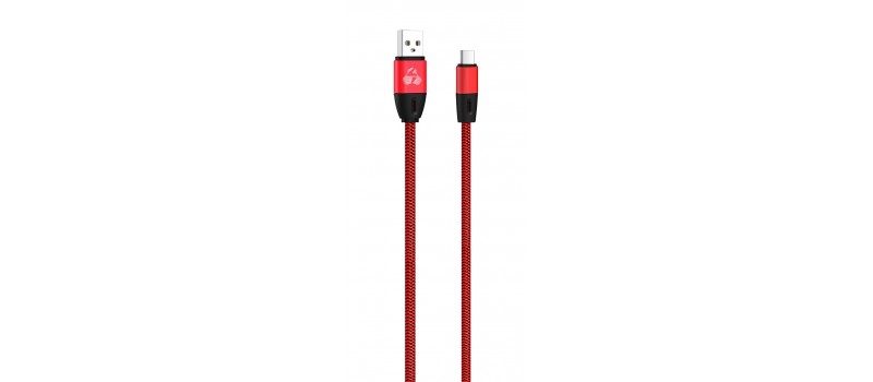 POWERTECH Καλώδιο USB σε Type-C eco flat PTR-0038 copper, 1m, κόκκινο