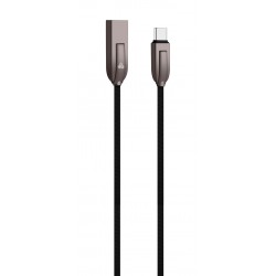 POWERTECH Καλώδιο USB σε Type C ele zinc PTR-0040 copper, 1m, μαύρο