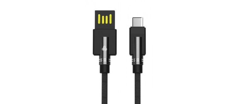 POWERTECH Καλώδιο USB σε Type-C dual ele PTR-0064 copper, 1m, μαύρο