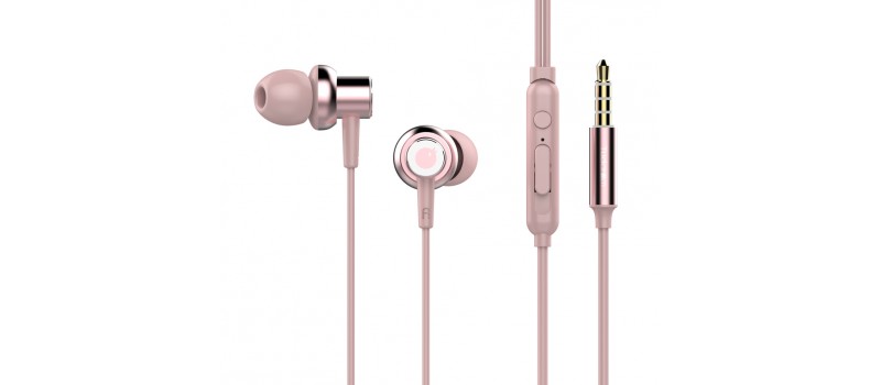 TUDDROM Earphones R3 με μικρόφωνο, 10mm, 1.2m, ροζ
