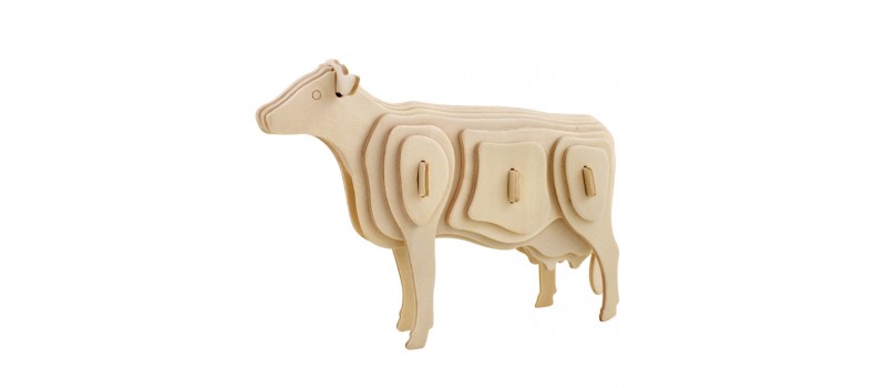ROWOOD Ξύλινο 3D πάζλ αγελάδα JP251, 23τμχ