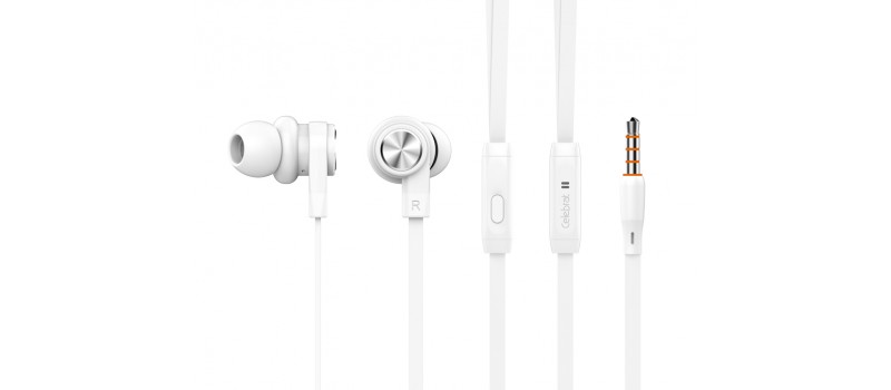 CELEBRAT ακουστικά handsfree με μικρόφωνο S70, 10mm, 1.2m, λευκά