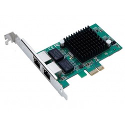 POWERTECH Κάρτα Επέκτασης PCI-e to 2x LAN 10/100/1000, Chip Intel 82575